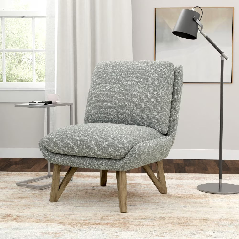 Artum Hill Fiona Cream Armless Soft Boucle Upholstered Accent Chair