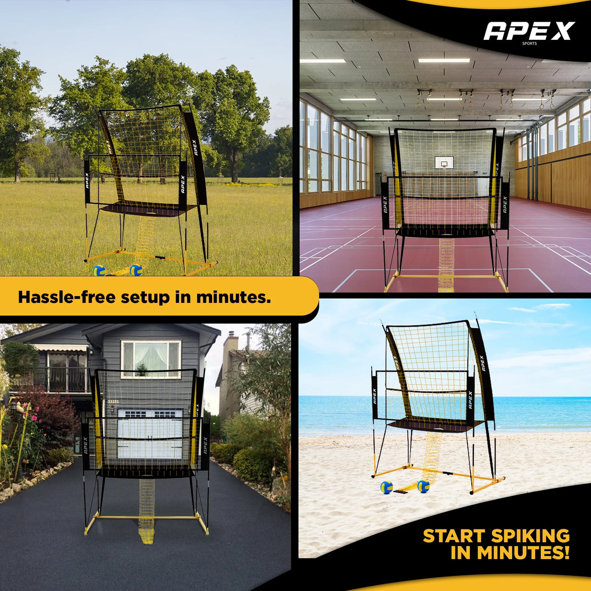 Volleyball Training Net Equipment System - Sturdy, Adjustable, and Portable | Improve Accuracy, Technique, and Skills | Ideal for Indoor/Outdoor Use | Easy Assembly & Storage |