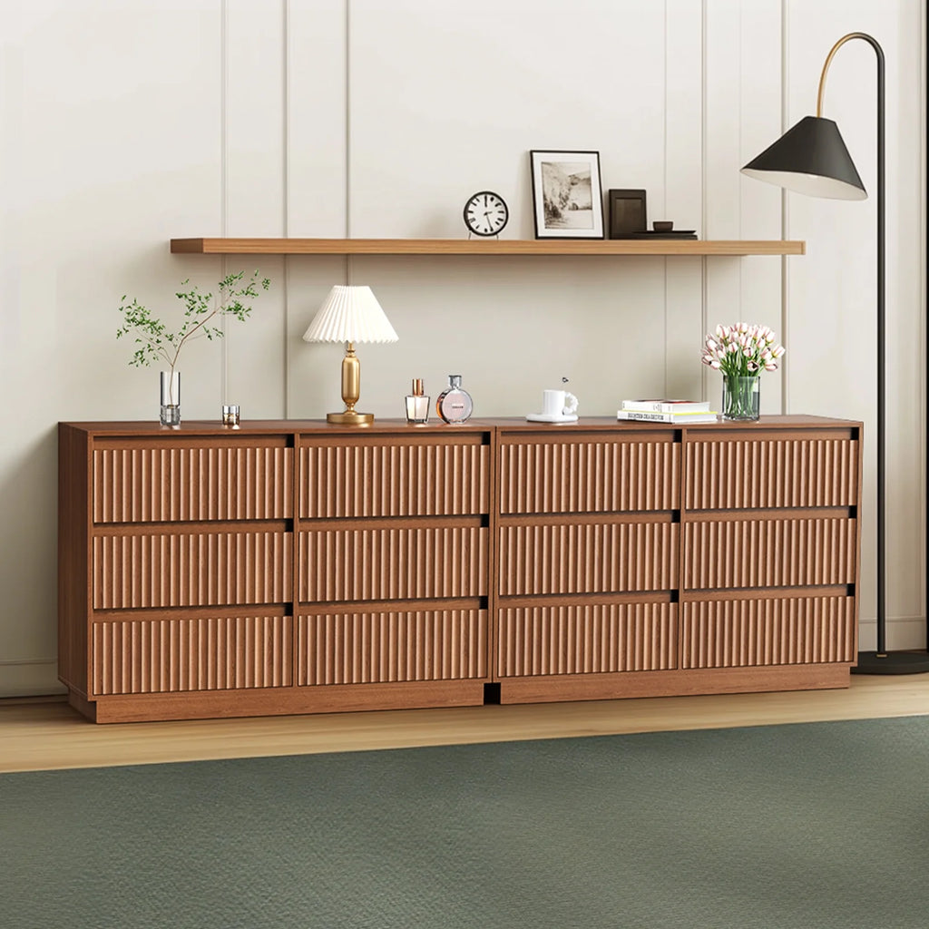 Wood Dresser, 6 Drawer Dresser for Bedroom, Modern Chest of Drawers with Deep Drawers Waterproof Living Room, Hallway, Entryway