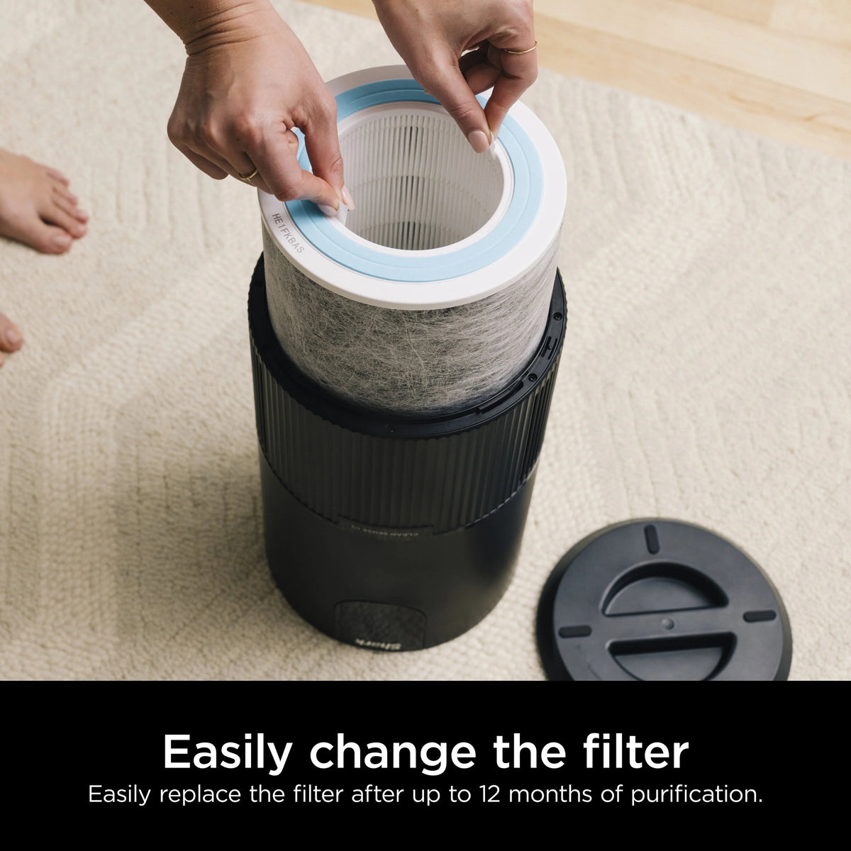 Shark Air Purifier with Nanoseal HEPA, Cleansense IQ, Odor Lock, Cleans up to 500 Sq. ft, Charcoal Grey, HP100