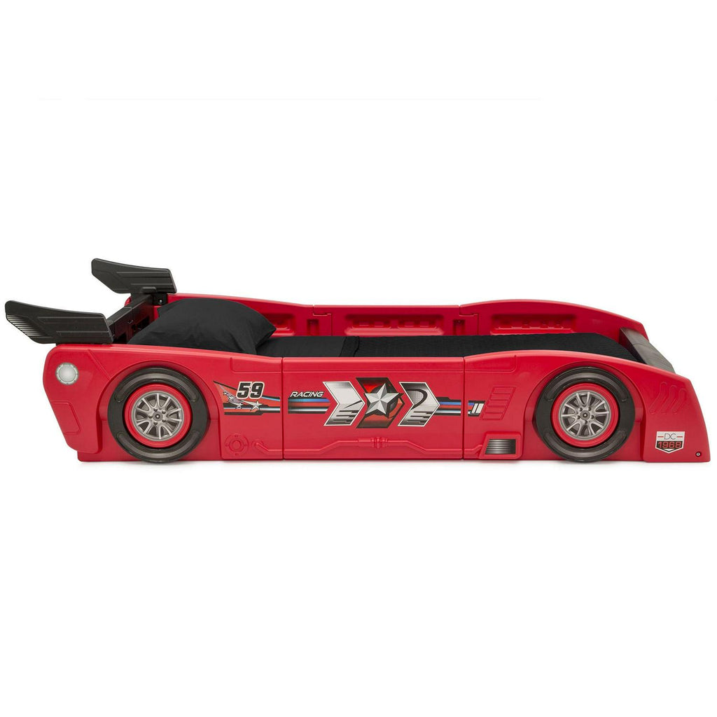 Delta Children Grand Prix Kids Plastic Toddler Bed-Twin. Red