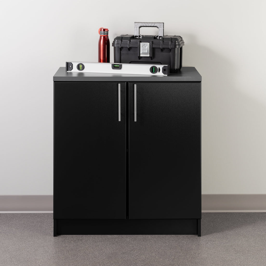 Prepac Elite Home Storage White Base Cabinet with Melamine Countertop