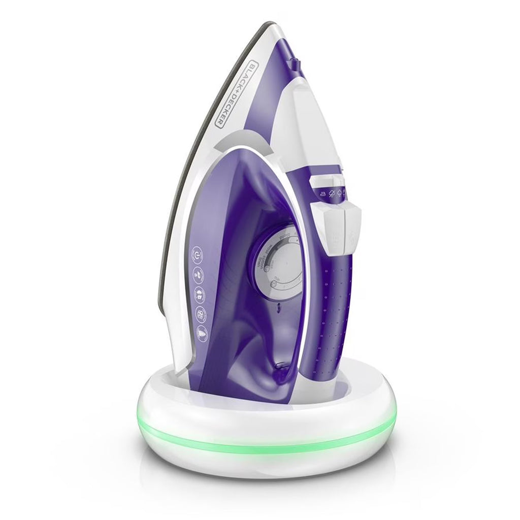 Black + Decker - Cordless Iron with Non-Stick Sole, Purple