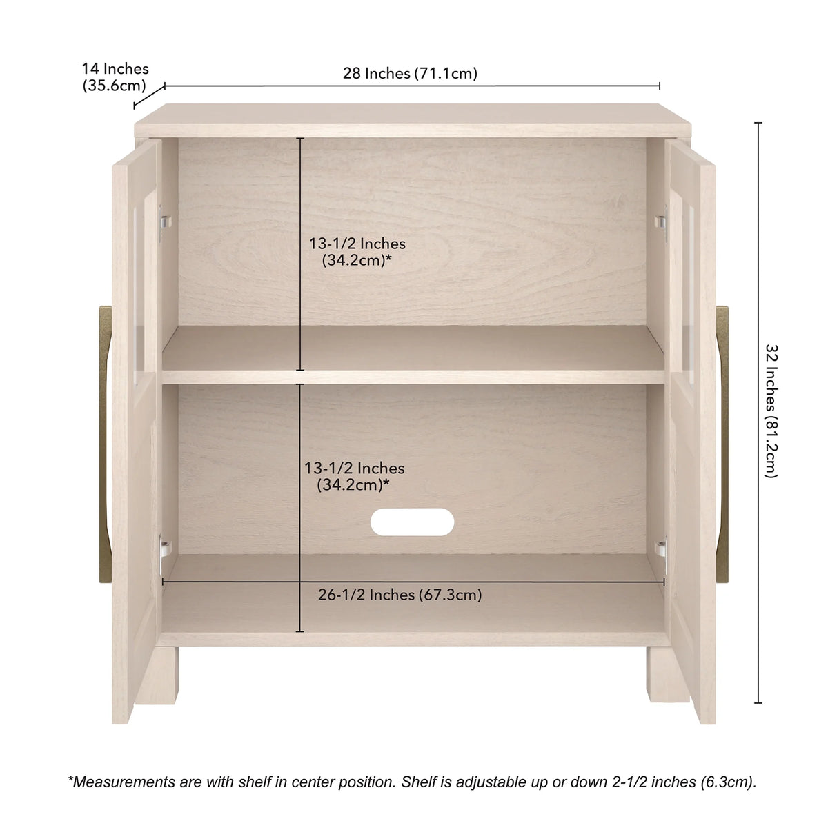Evelyn&Zoe Holbrook Rectangular Accent Cabinet, Alder White