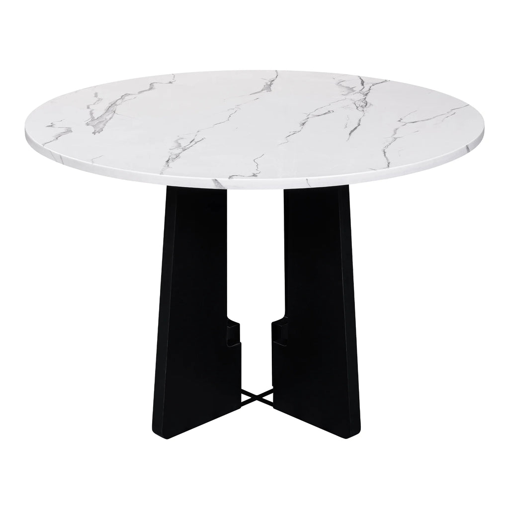 EUROCO 5-Piece Round Dining Table Set for 4, 43.3'' Kitchen Room Table with 4 Upholstered Chairs and Solid Wood Frame,Kitchen Table Set for Home Living Dining Room, Grey & Black
