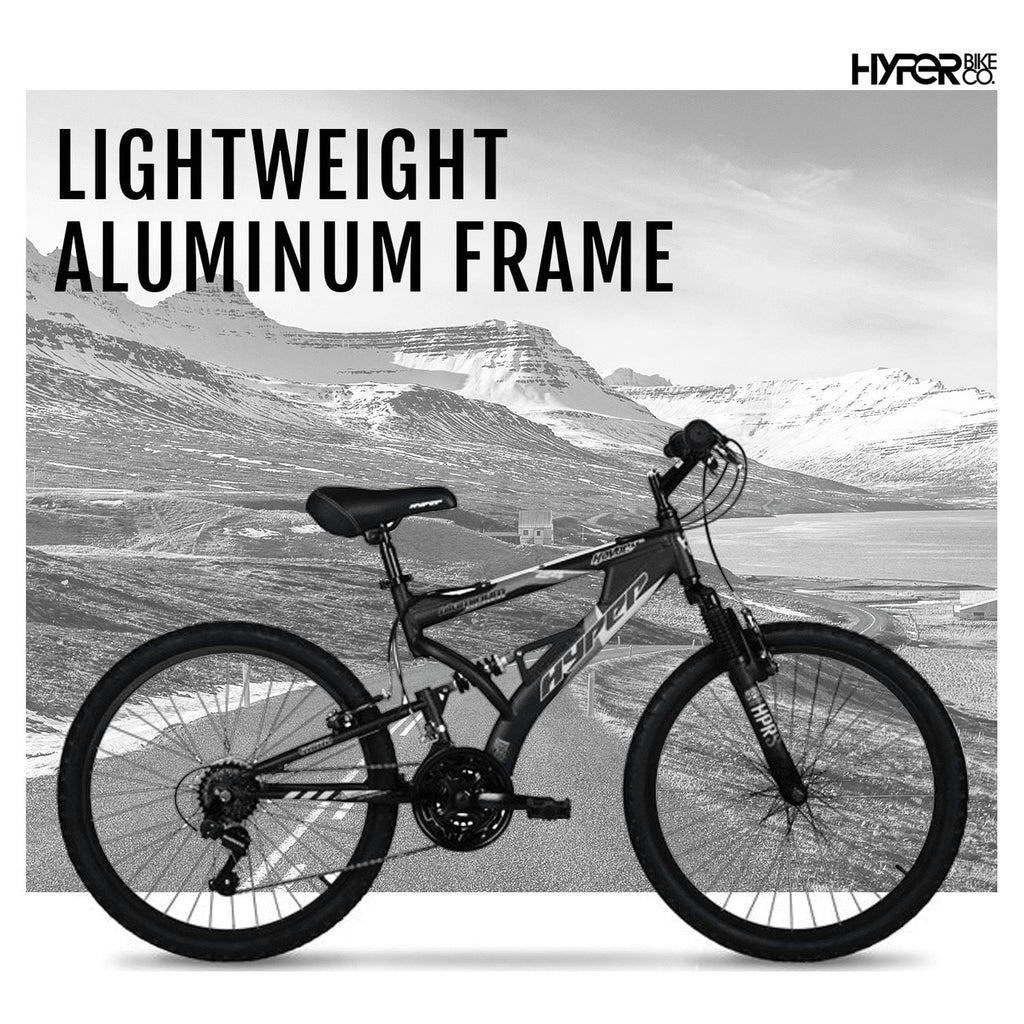 24" Hyper Bicycles Havoc Mountain Bike, Youth/Adult, Recommended Ages 10-14 Years Old, Black
