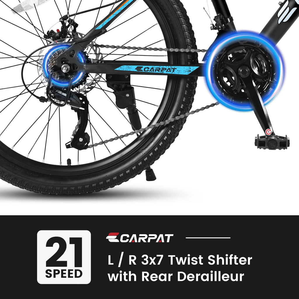 26" Mountain Bike for Adults & Teens - Shimano 21-Speed, Mechanical Disc Brakes & High-Carbon Steel Frame | Durable MTB for Trail, Forest, and City Riding