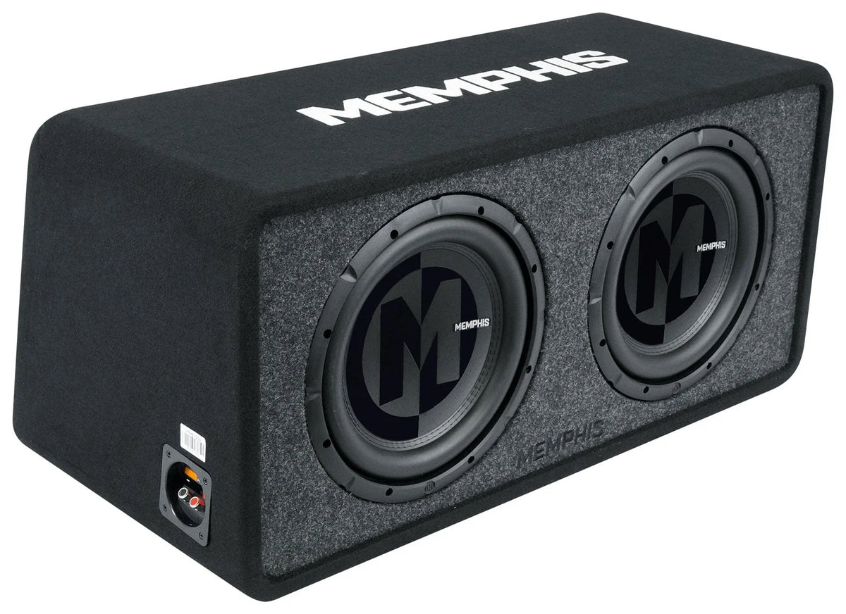 Memphis Audio PRXE12D2 1200w Dual 12" Subwoofers+Enclosure Box+Amplifier+Amp Kit