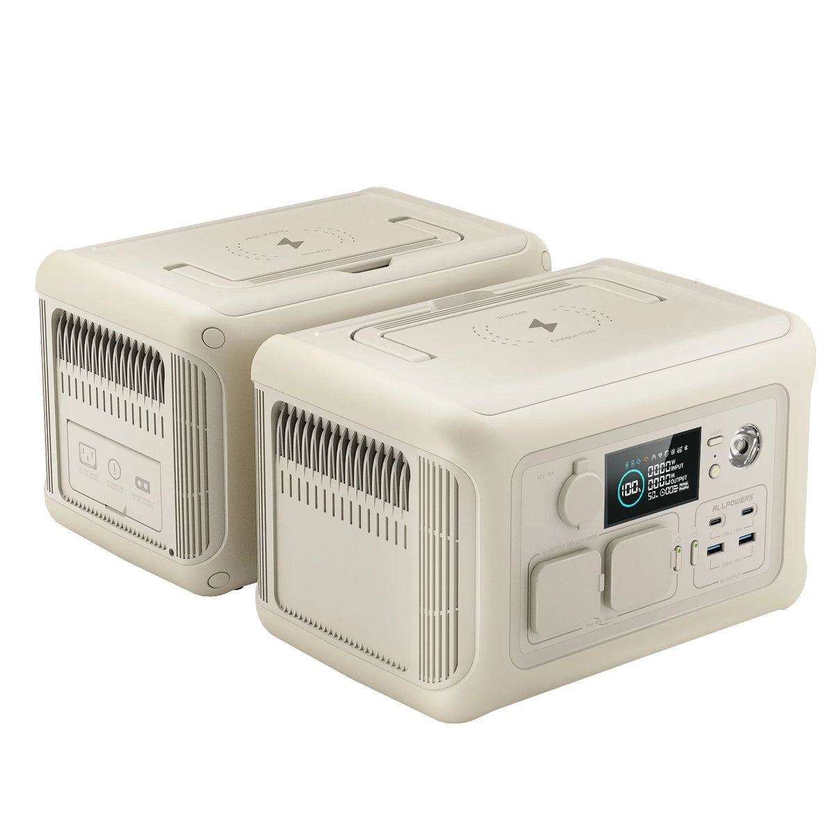 ALLPOWERS Beige R600 Portable Power Station 600W, 299Wh LiFePO4 Battery, Wireless Charging, Solar Generator Charger for Camping, Home Backup, Emergency, off-Grid, Power Outage