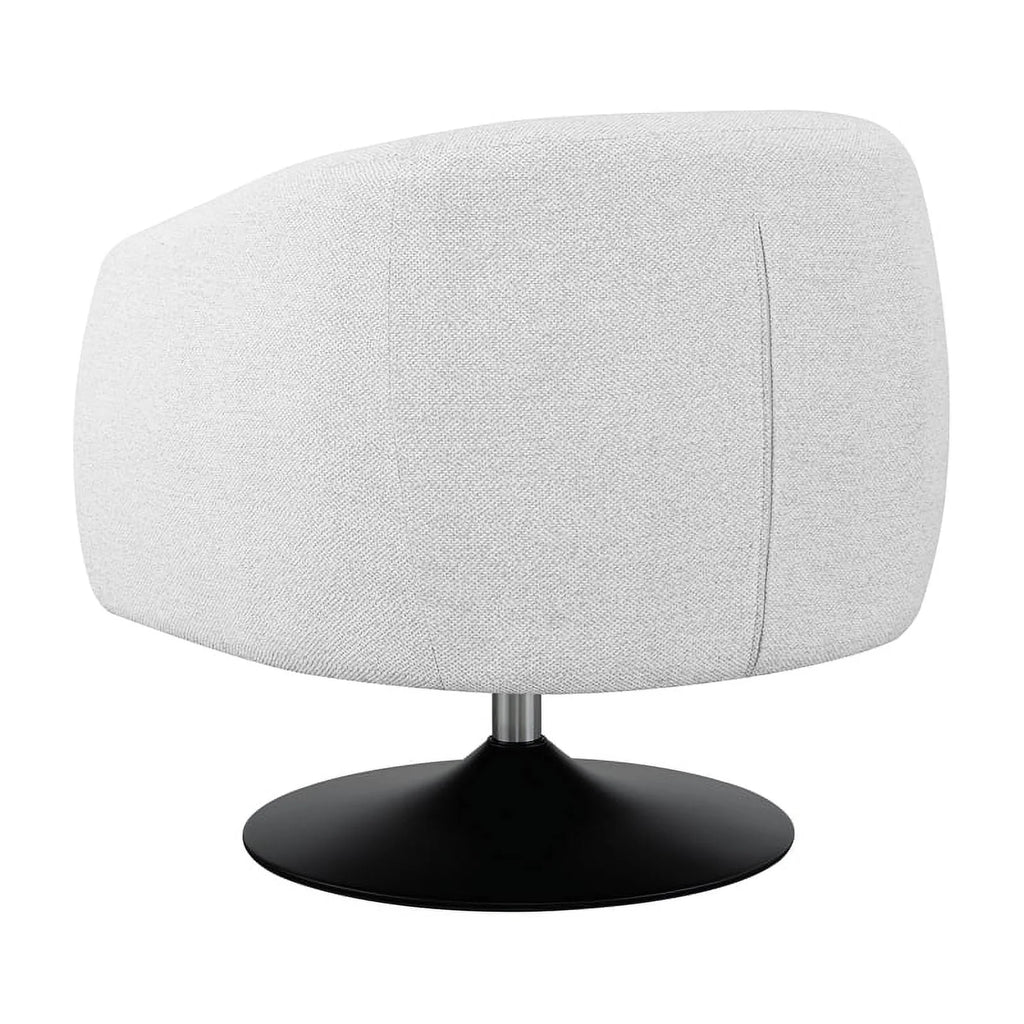 Coaster 18" Modern Fabric Upholstered Swivel Chair in Beige/Matte Black