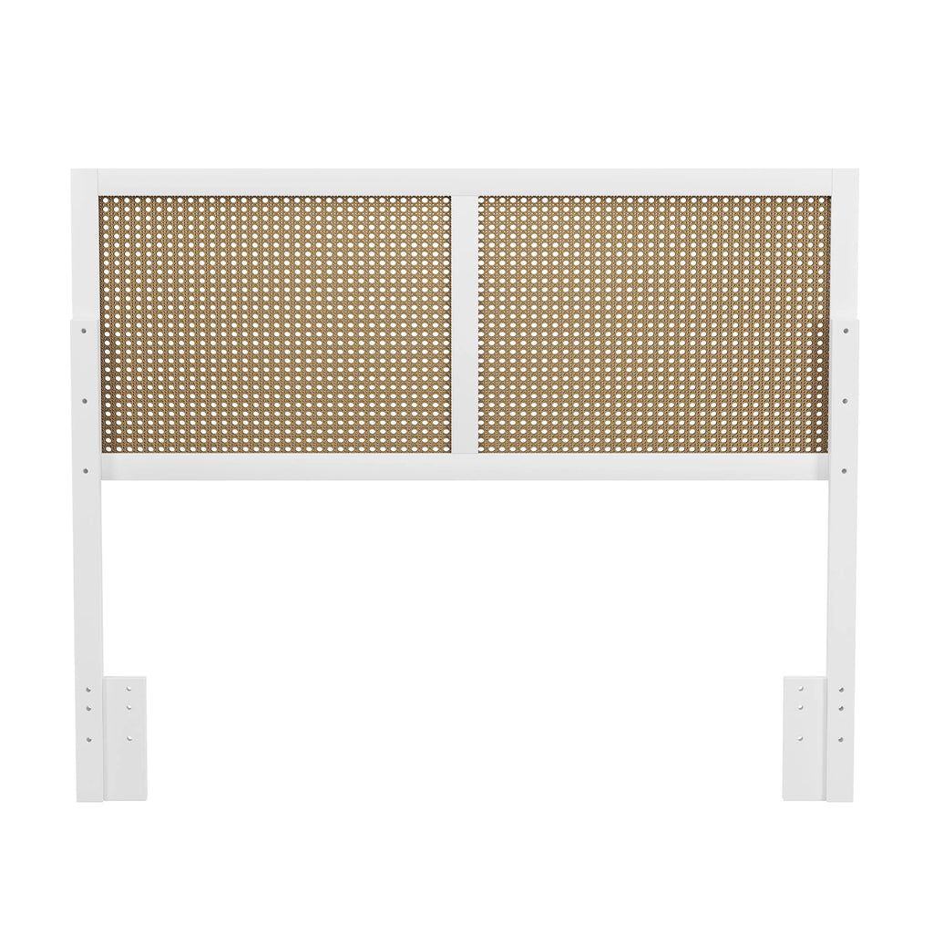 Hillsdale Furniture Serena Wood and Cane Panel Full/Queen Headboard, White