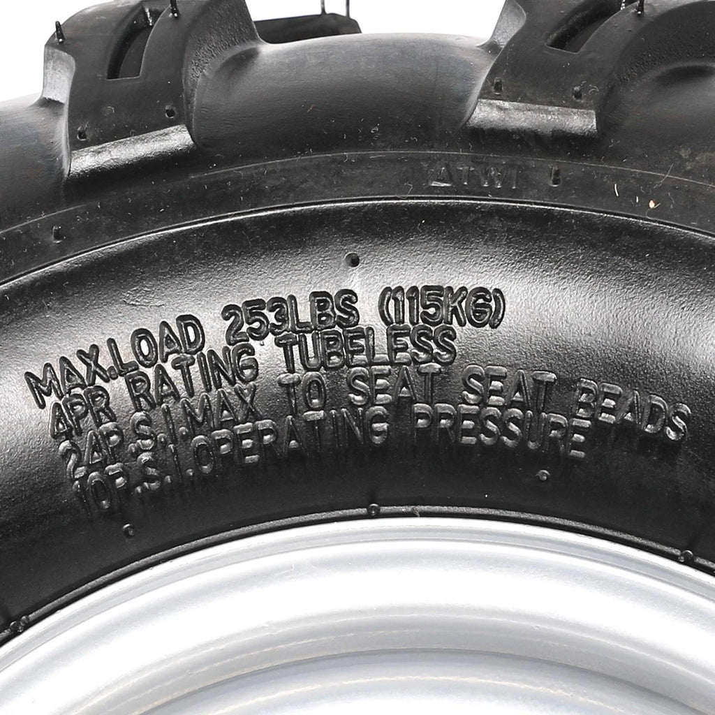 4 Pack 18x9.5-8 18x9.50-8 Tubeless Tire w/ 8" inch Wheel Rim 4 Bolt Pattern for ATV Quad Buggy Go Kart Lawn Mower 4 Wheelers Mini Bike Golf Cart Garden Tractor Utility Cart Turf Tires (4pcs)