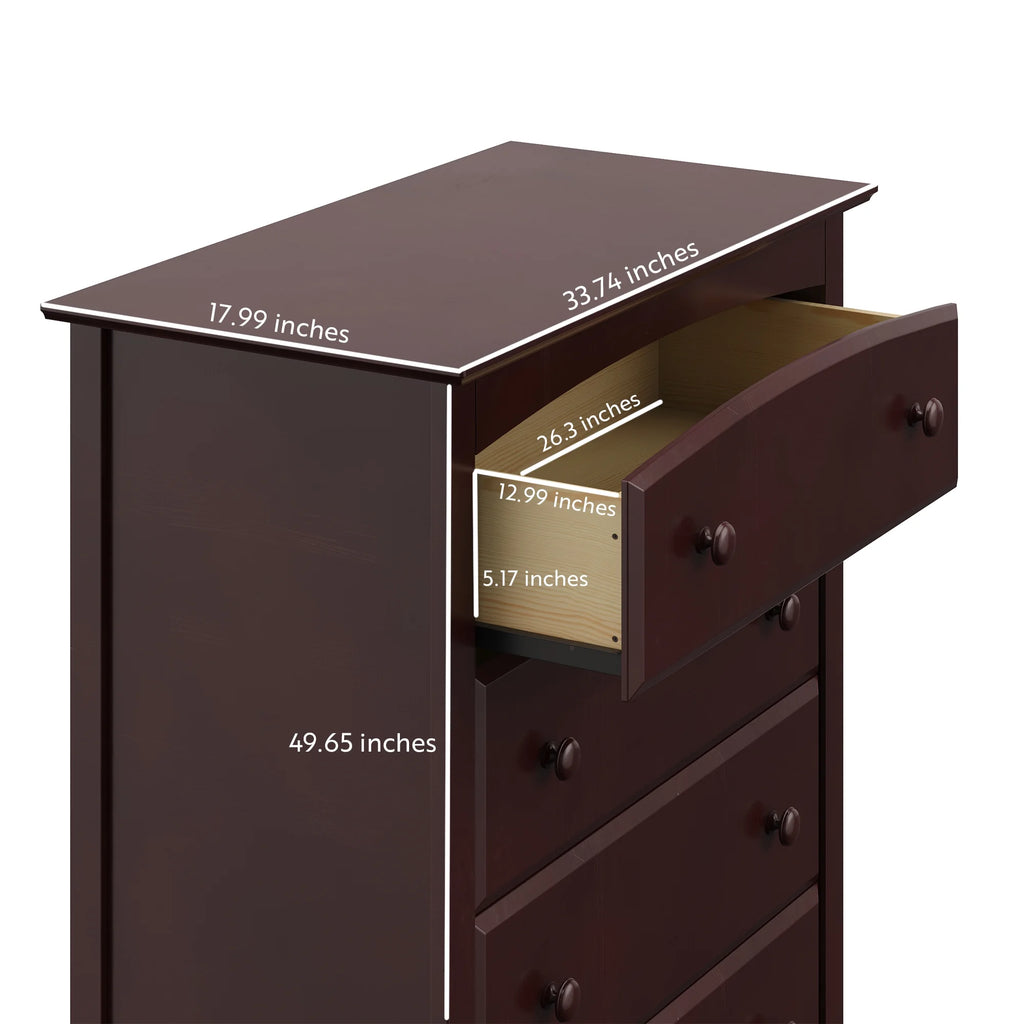 Storkcraft Kenton 5 Drawer Nursery Dresser, Pebble Gray