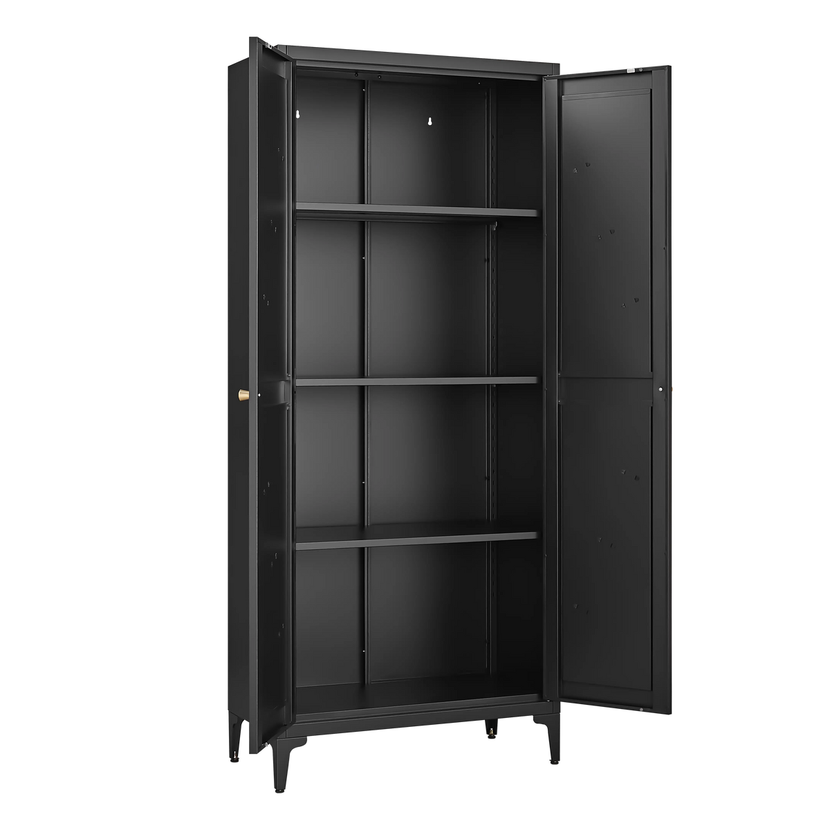 Aukfa 71" Freestanding Kitchen Pantry Storage Cabinet with 4 Adjustable Shelves, Metal Food Pantry Cupboard for Kitchen/Garage/Office, White