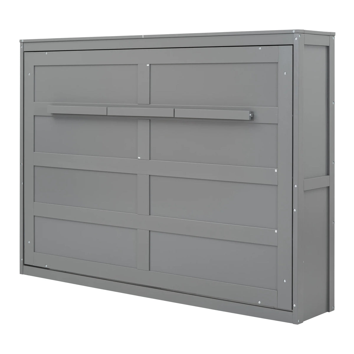 Harper & Bright Designs Full Size Murphy Bed Space-Saving Foldable Wooden Wall Bed with a Shelf for Guest Room Home Office, Gray