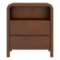 Arton Mid Century Solid Wood Walnut Nightstand Bed Side Tables with 2 Drawers