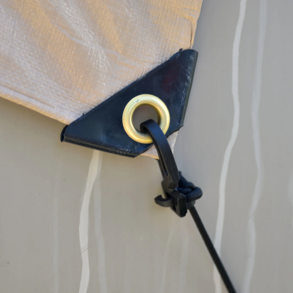 Budge Industries RV Rooftop Cover Fits Multiple RV Classes up to 50' Long (Tan, Polyester), 24' Long x 16' Wide