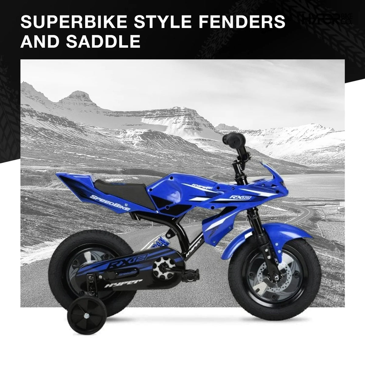 12" Hyper Speed Bike, Childs Bicycle; Kids Ages 2-4 Years Old, Blue, Character Group: Speed