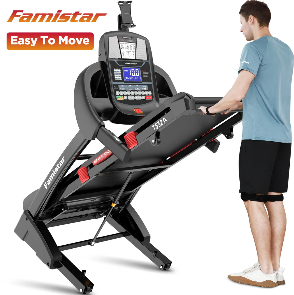 Treadmill 300 LB Capacity for Home with Incline, Folding Electric Running Walking Treadmill, Portable Treadmill for Home Use, 7.5 MPH, Smart Apps, 64+7 Programs, Bluetooth Speakers