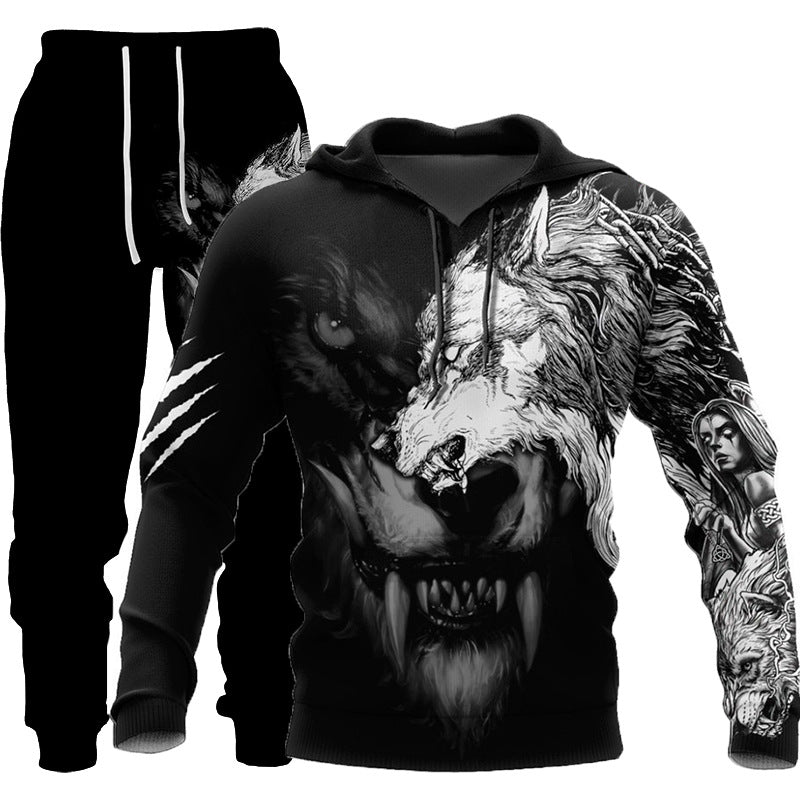 Men's 3D wolf print hooded tracksuit - Gents Desire - view 10