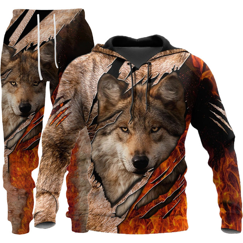 Men's 3D wolf print hooded tracksuit - Gents Desire - view 11