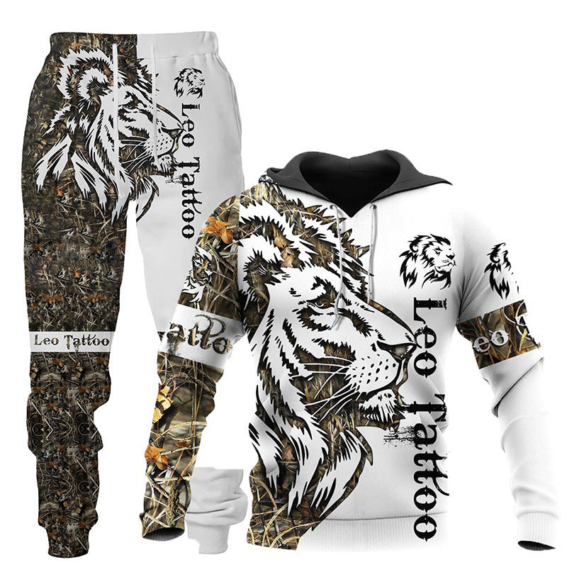 Men's 3D wolf print hooded tracksuit - Gents Desire - view 12
