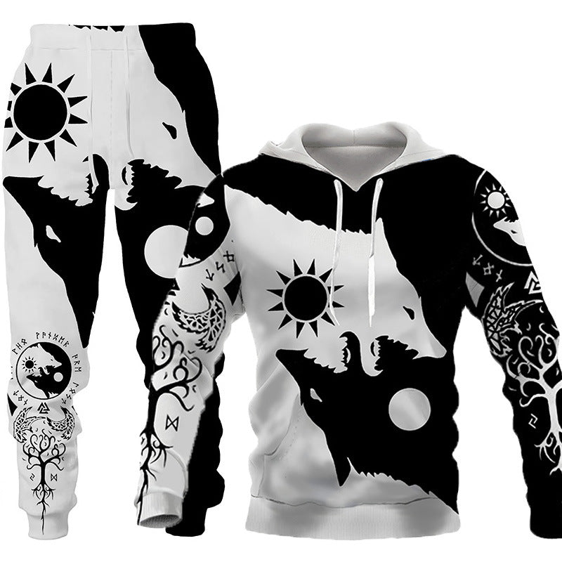 Men's 3D wolf print hooded tracksuit - Gents Desire - view 6