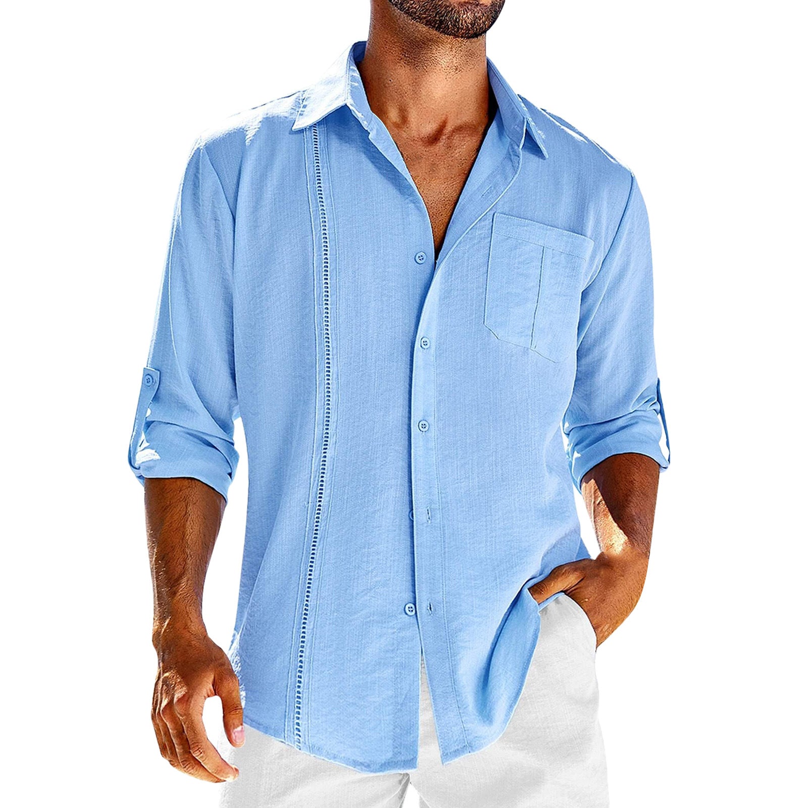 Men's casual long sleeve pocket shirt - Gents Desire - view 3