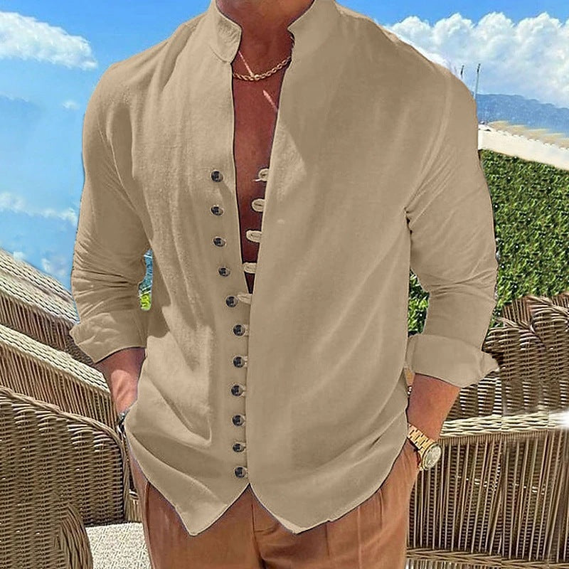 Men's retro button-up long sleeve shirt - Gents Desire - view 2