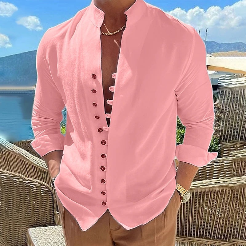 Men's retro button-up long sleeve shirt - Gents Desire - view 3