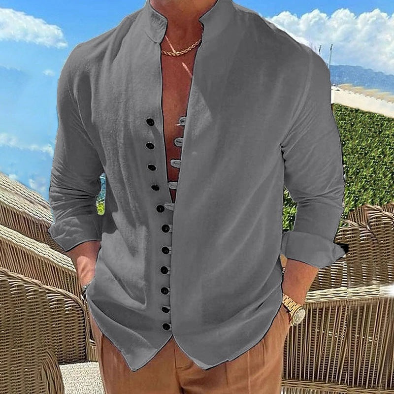 Men's retro button-up long sleeve shirt - Gents Desire - view 4