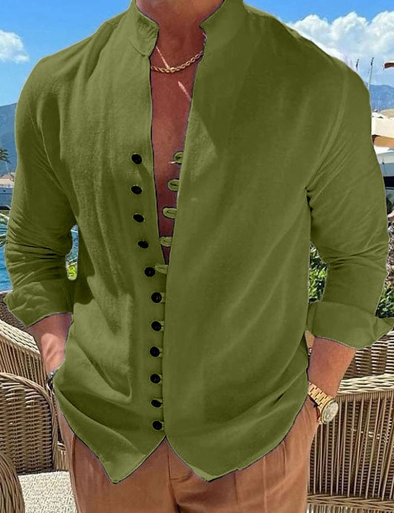 Men's retro button-up long sleeve shirt - Gents Desire - view 5