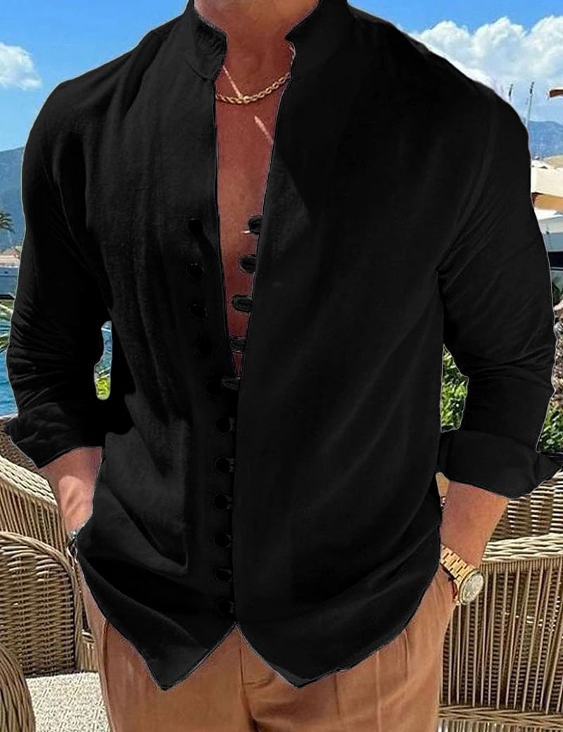 Men's retro button-up long sleeve shirt - Gents Desire - view 6