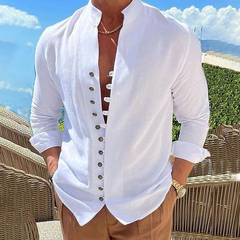 Men's retro button-up long sleeve shirt - Gents Desire - main view