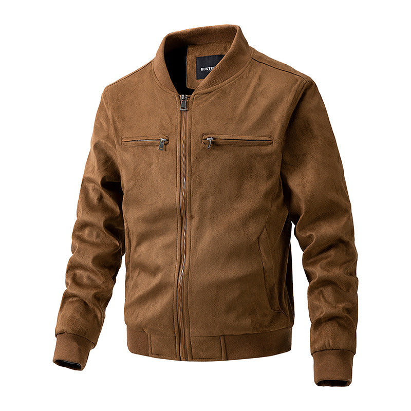 Men's suede stand collar jacket - Gents Desire - view 2
