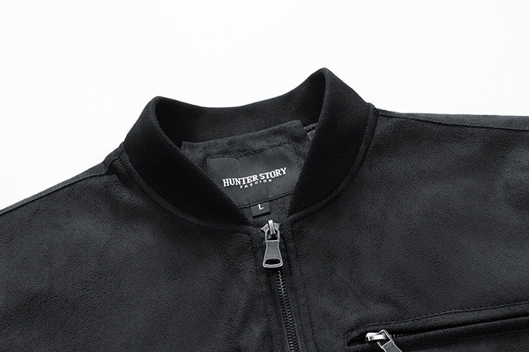 Men's suede stand collar jacket - Gents Desire - view 7