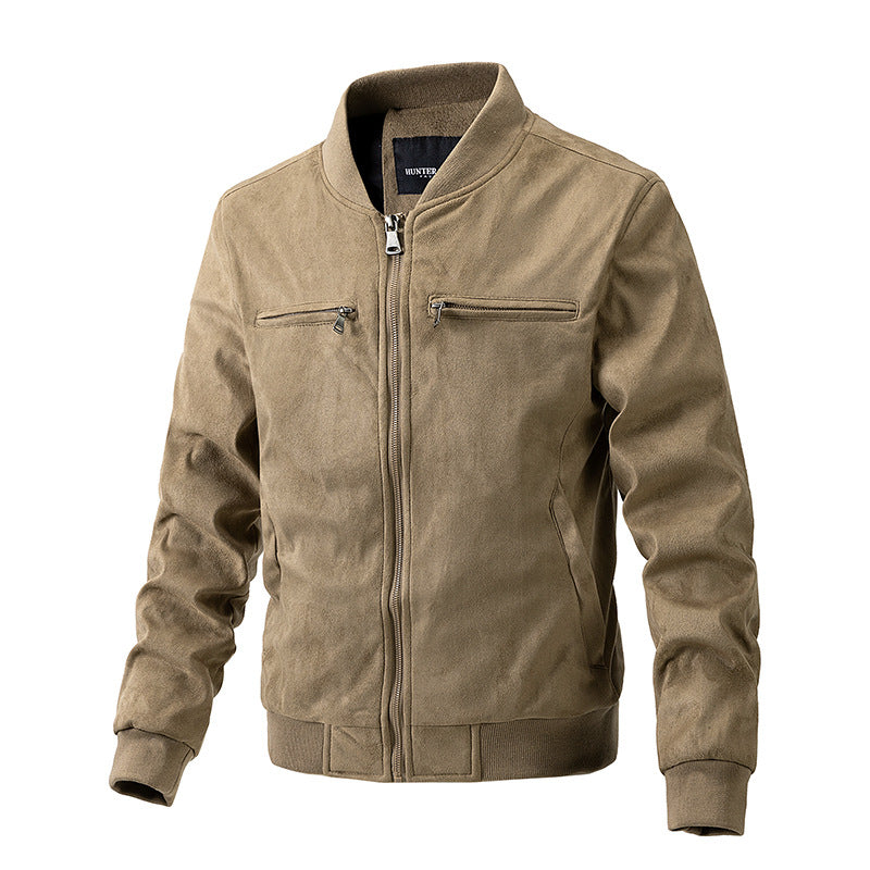 Men's suede stand collar jacket - Gents Desire - main view